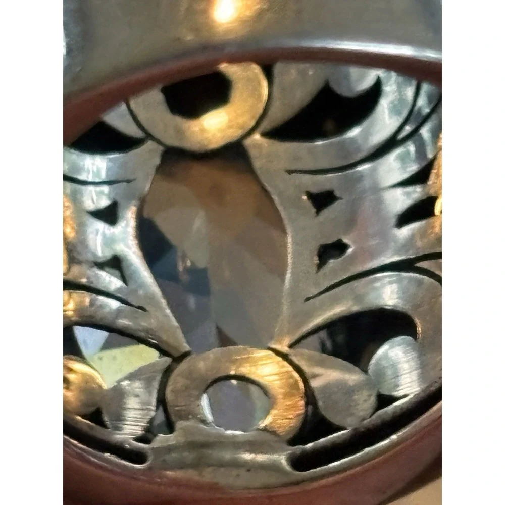 Vintage BJC Blue Topaz Ring Woven Byzantine  Sterling Silver Sz9.5